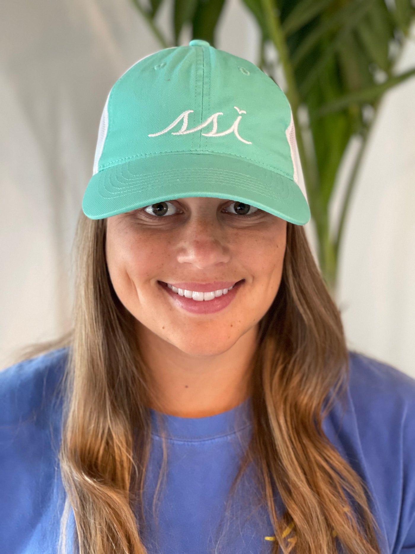 Mint Green Outdoor Hat / White Logo / Adjustable