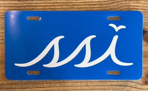 Royal blue with White License plate Car Tag