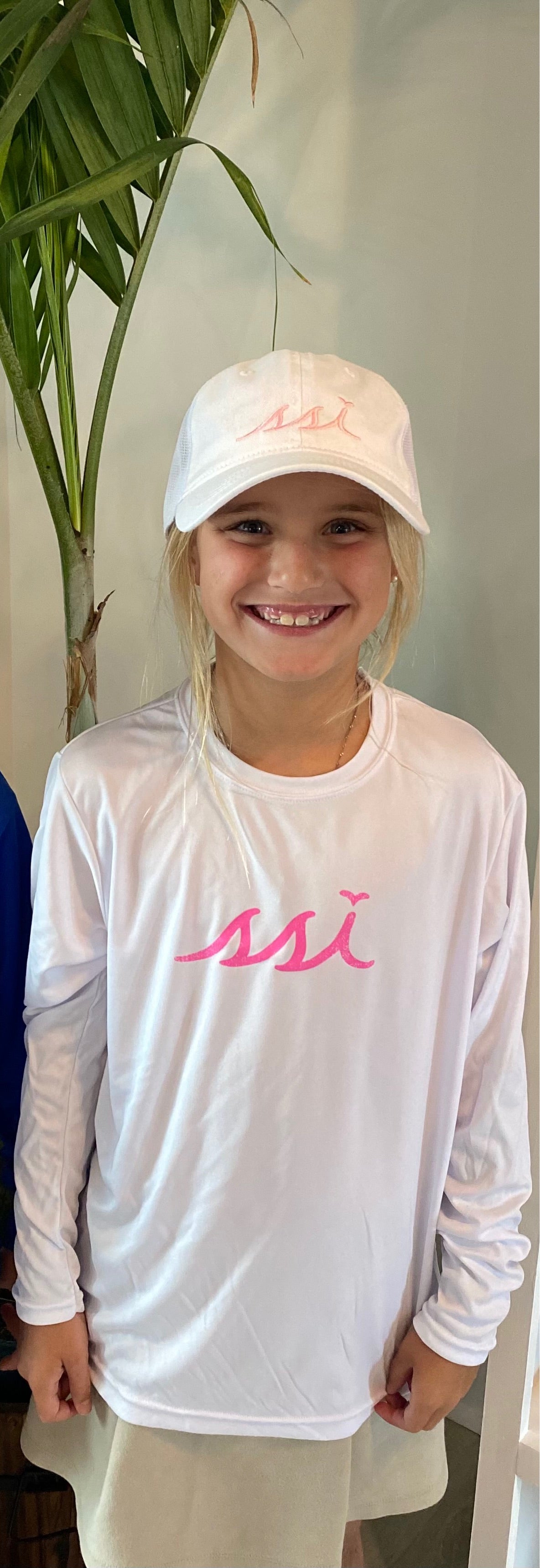 A4 Kids Rash Guards / Sun Shirts white pink logo  girls