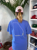 Comfort Colors - Blue color T-Shirt / Georgia State Outline in White on back