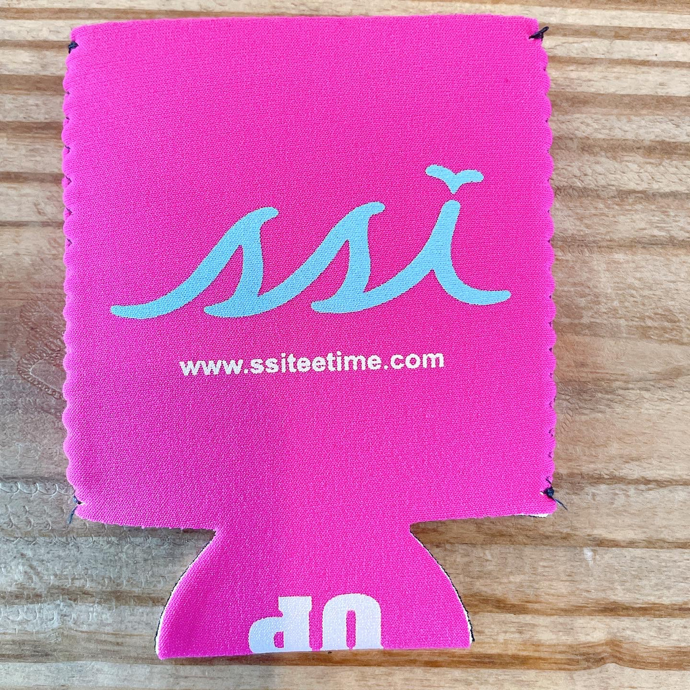 Koozie - State Outline Pink / Light Blue Logo