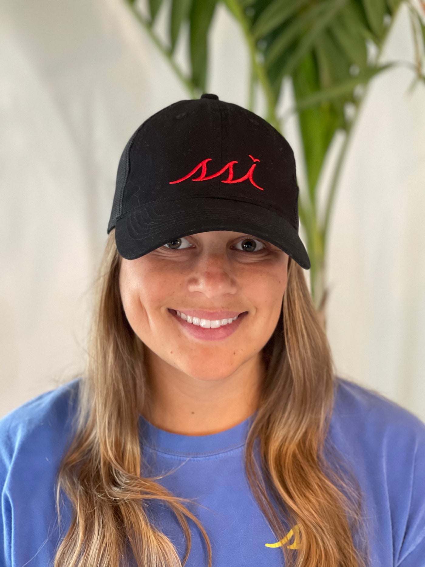 Black Outdoor Hat / Red Logo / Black Mesh Back Adjustable
