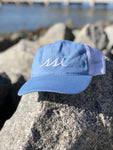 Light Blue Gray Outdoor Hat / White Logo / White Mesh Back / Adjustable