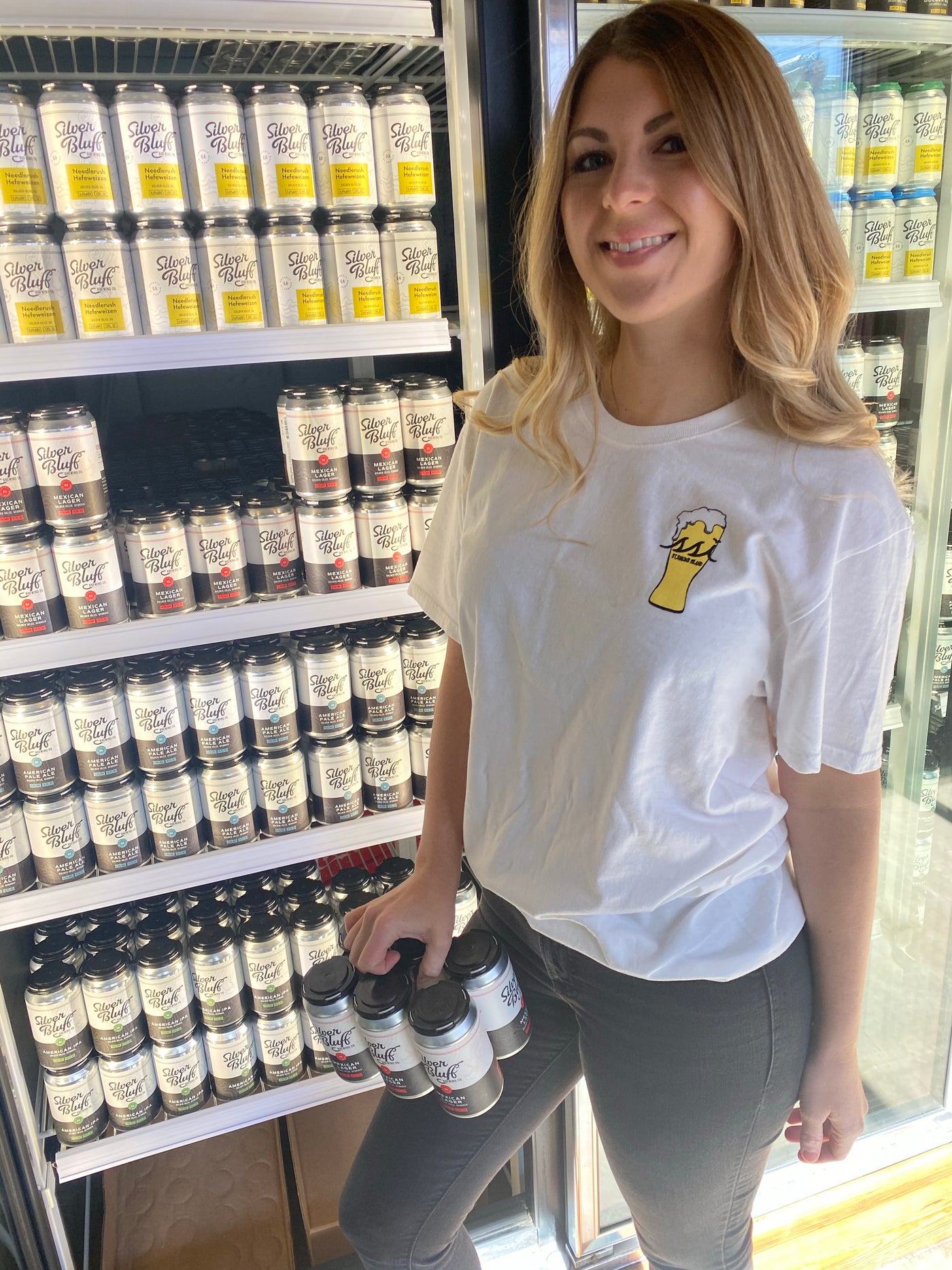 Comfort Colors White St. Simons Island Tee — Beer Glass Graphic