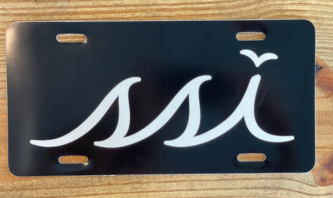 Black with White License plate Car Tag