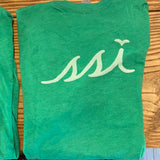 Short Sleeve Green T-Shirt with White Logo 1736