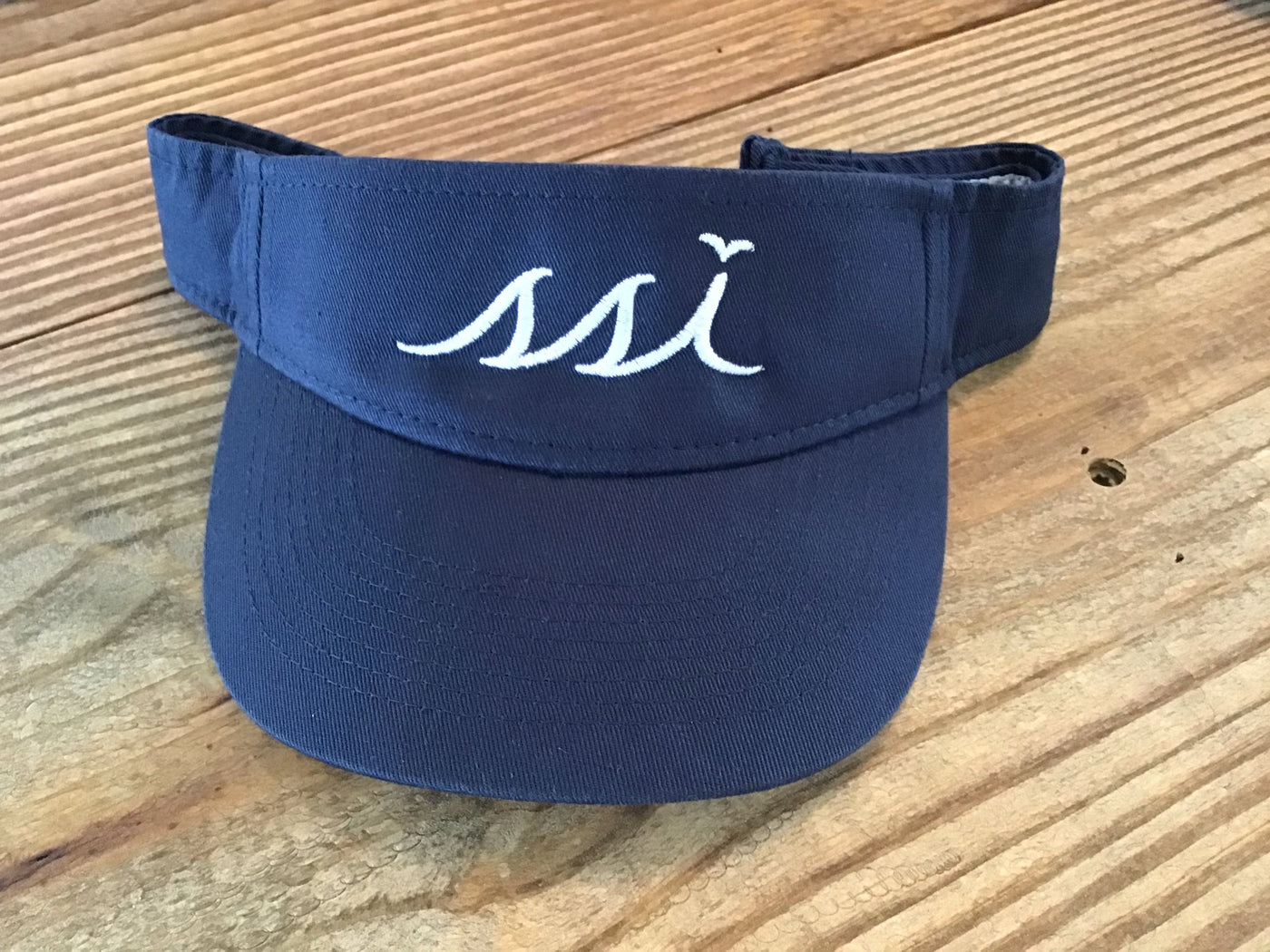 Kids Navy visor with white logo