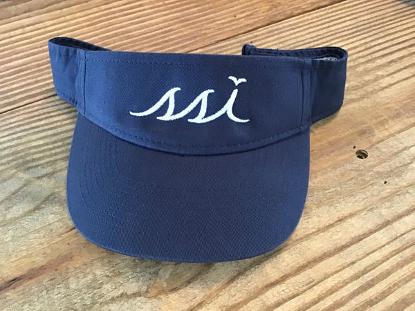 Kids Navy visor with white logo