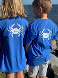 Kids Royal Blue Crab T-Shirt