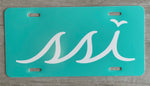 Aqua with white License plate Car Tag