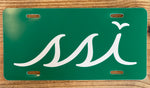Green with White License plate Car Tag